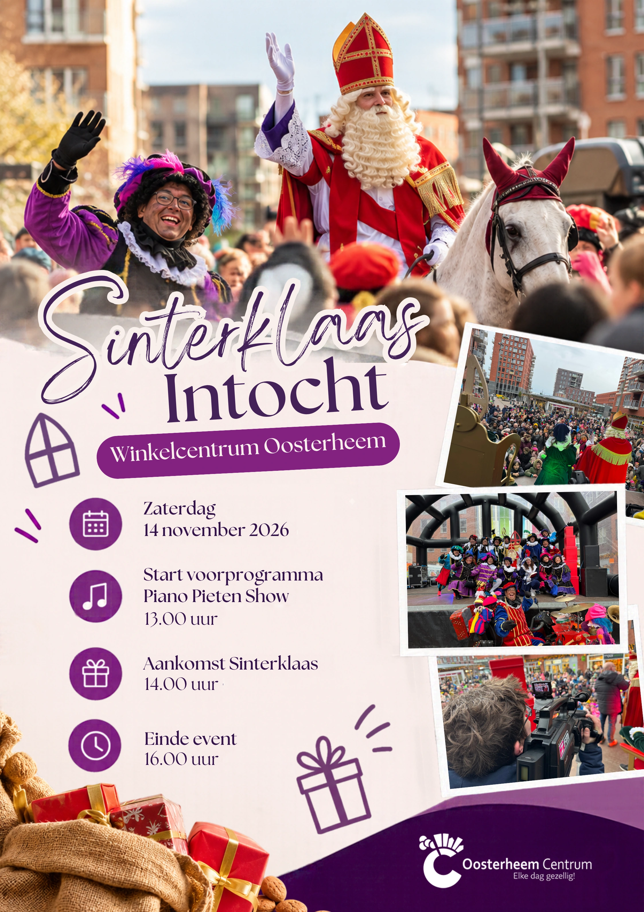 Volledige poster van Sinterklaasintocht Oosterheem met het programma