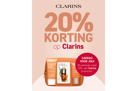 MOOI Parfumerie 20% korting op Clarins producten