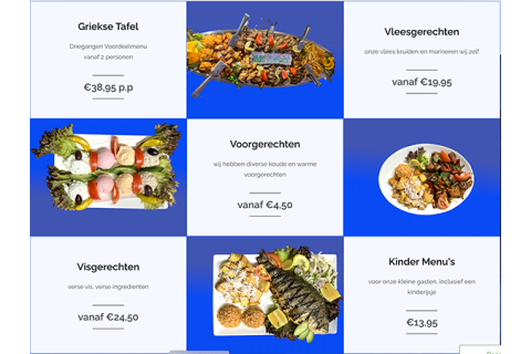 Griekse Tafel Driegangen Voordeelmenu vanaf 2 personen