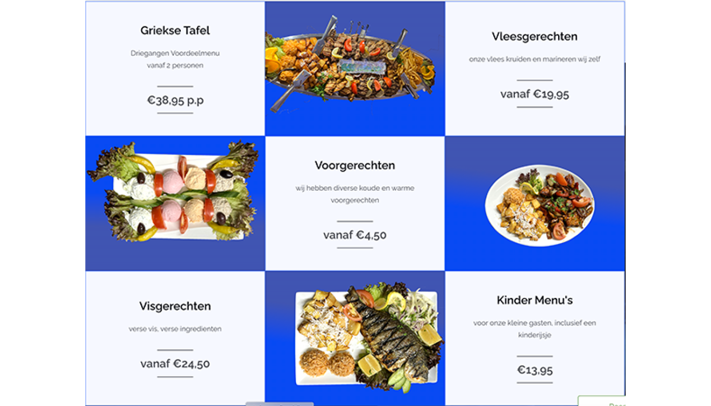 Griekse Tafel Driegangen Voordeelmenu vanaf 2 personen